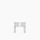 Sopra Pavé Emerald Huggies Silver