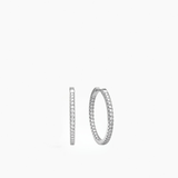 Stone Hoops Silver