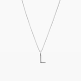 Letter Charm Necklace Silver