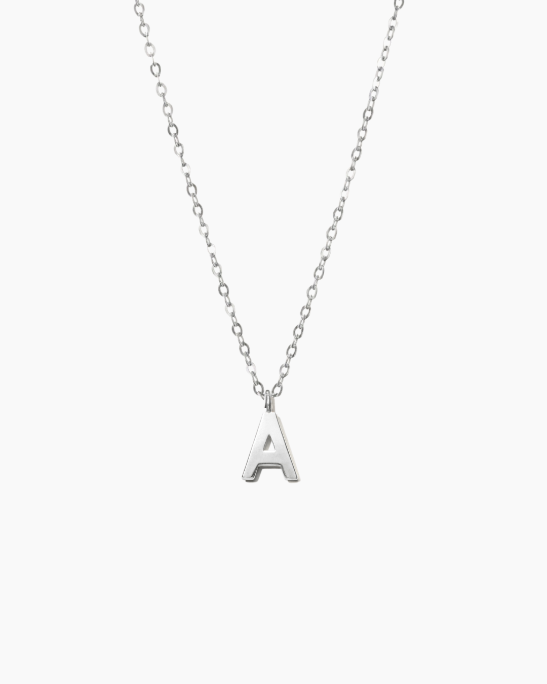 Plain Letter Necklace Silver
