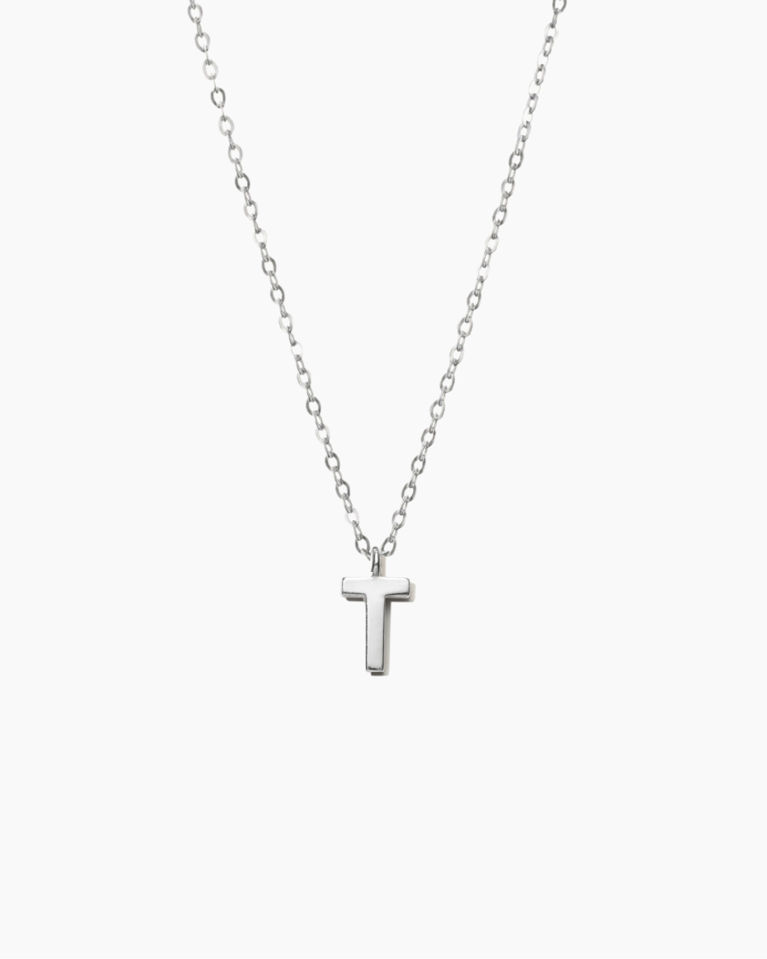 Plain Letter Necklace Silver