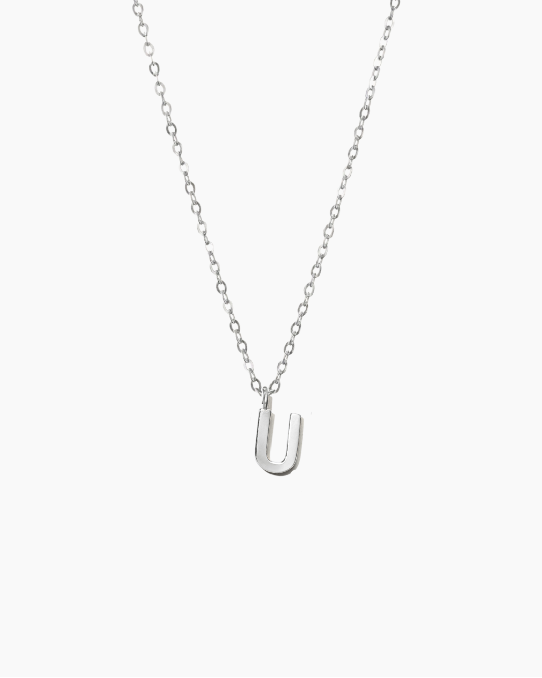 Plain Letter Necklace Silver