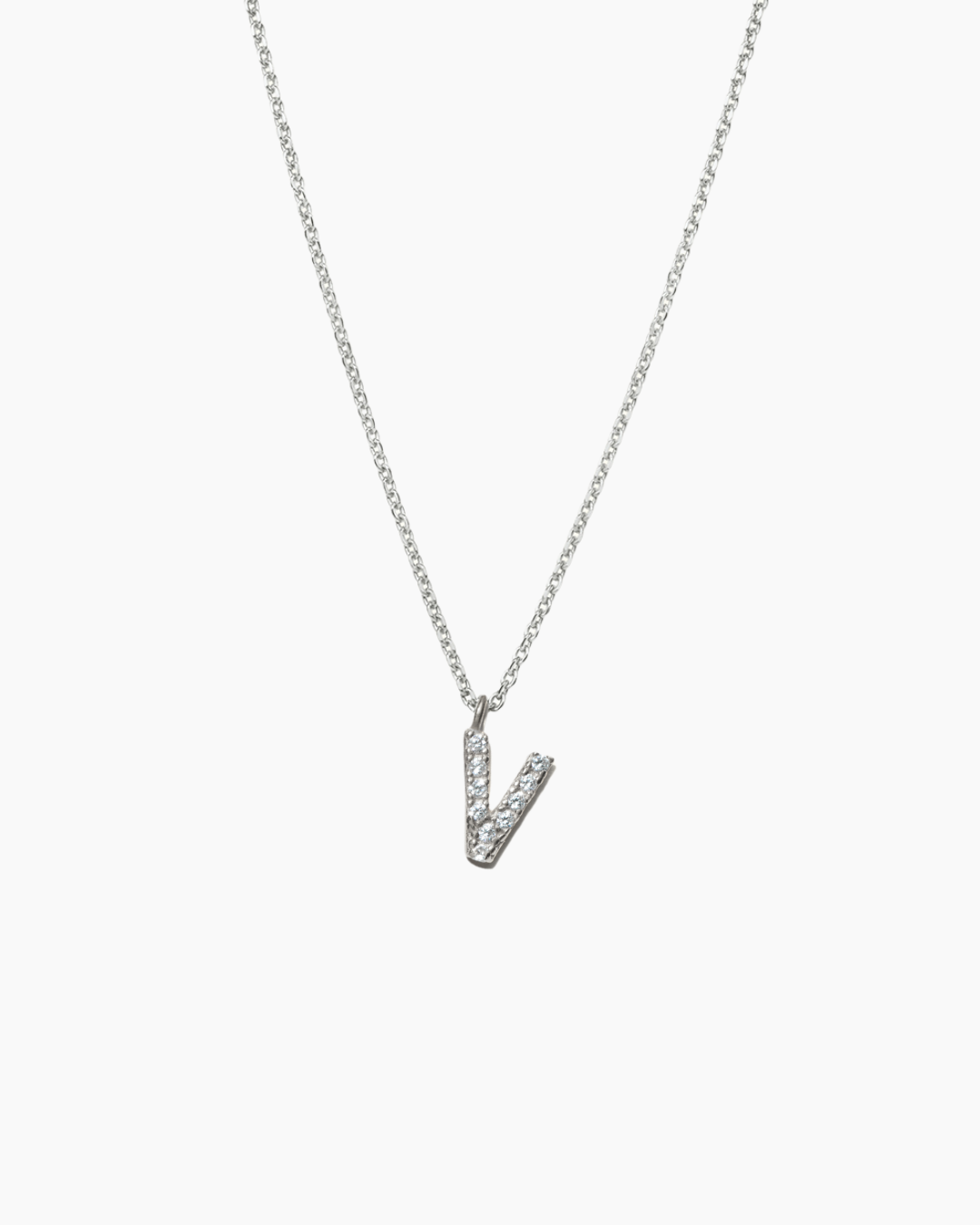 Stone Letter Necklace Silver