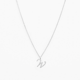 Italic Letters Necklace Silver