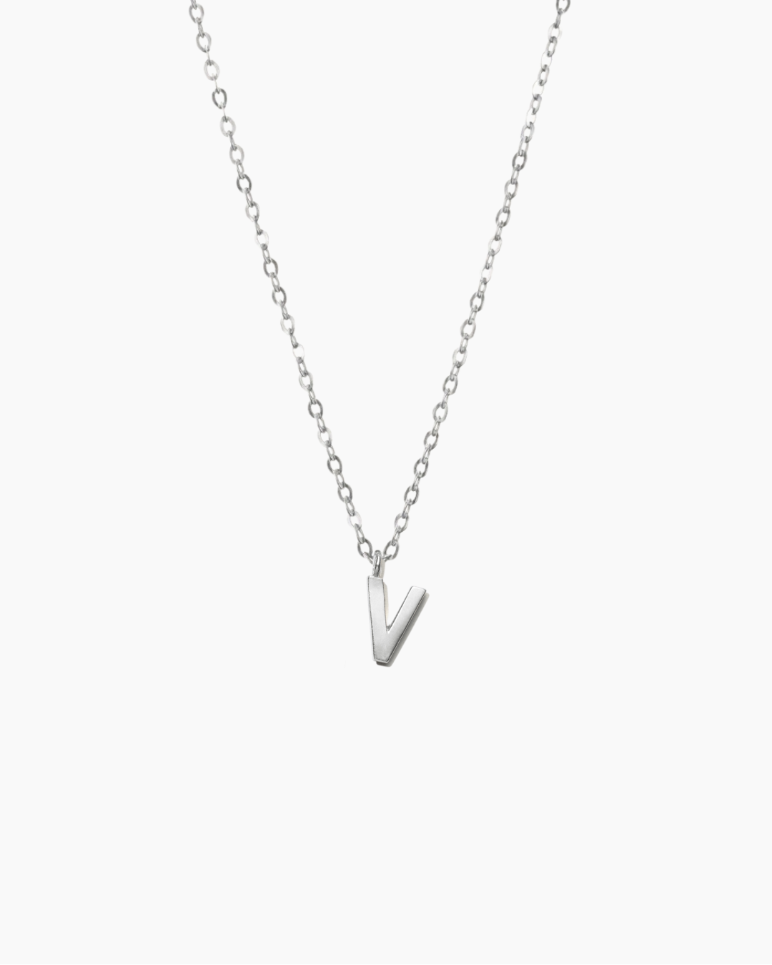 Plain Letter Necklace Silver