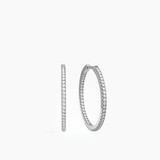 Stone Hoops Silver