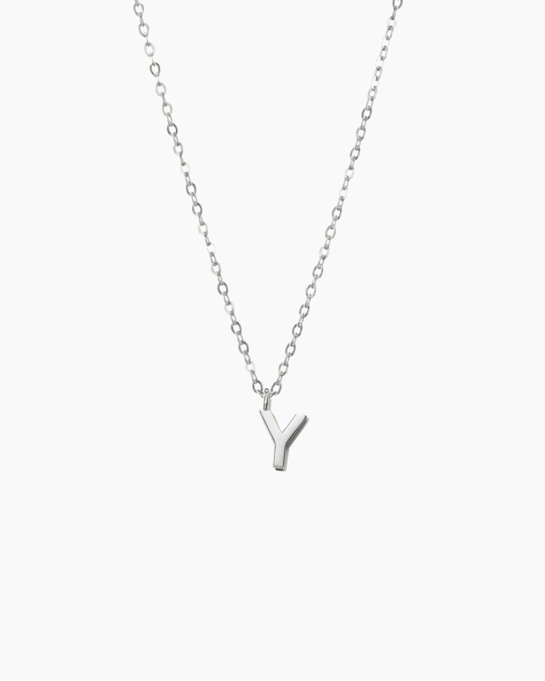 Plain Letter Necklace Silver