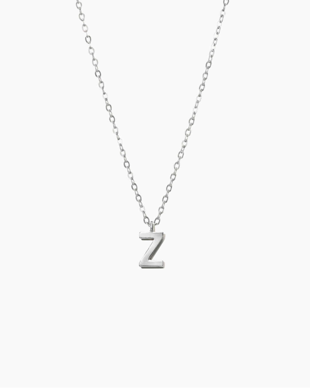 Plain Letter Necklace Silver