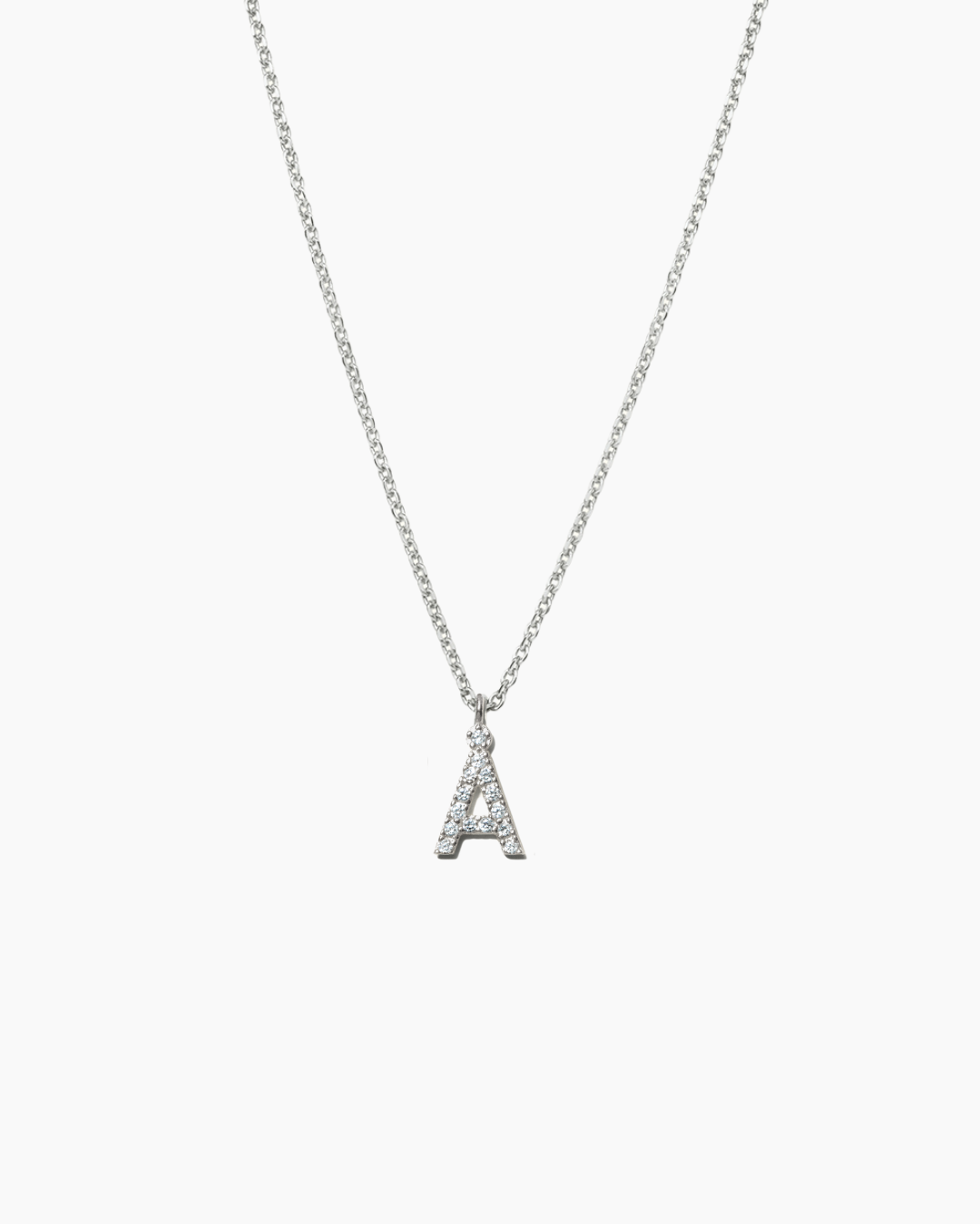 Stone Letter Necklace Silver