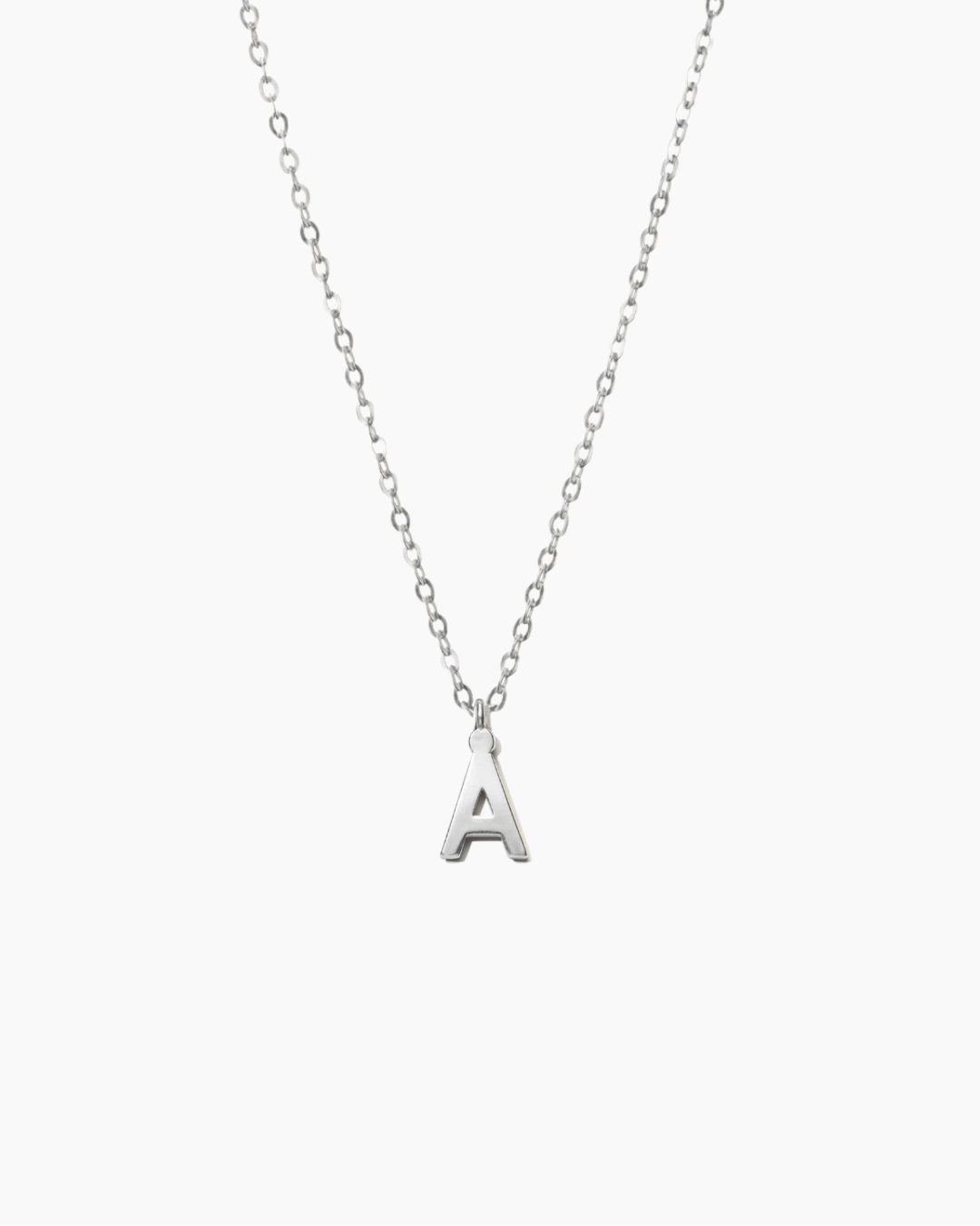 Plain Letter Necklace Silver