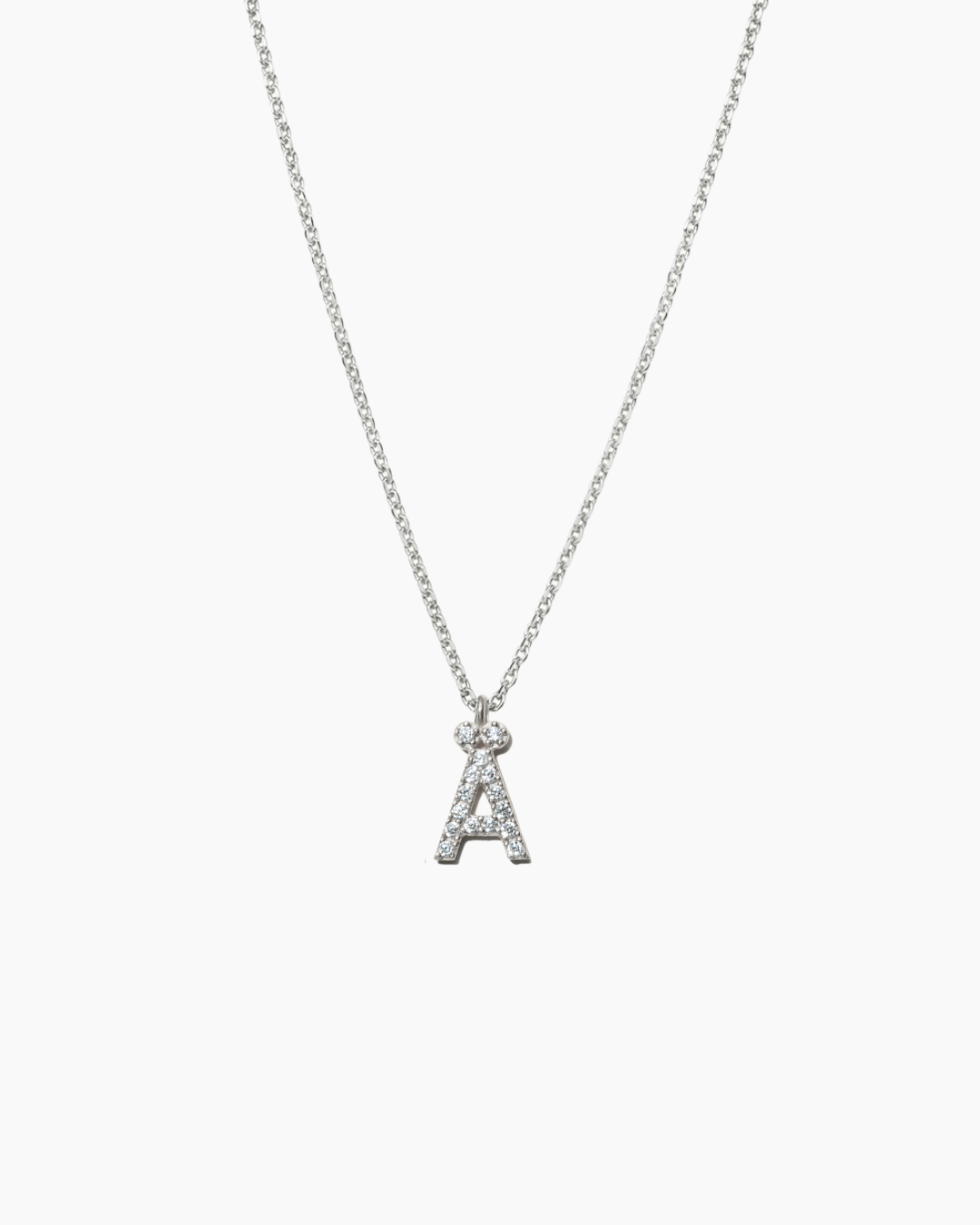 Stone Letter Necklace Silver