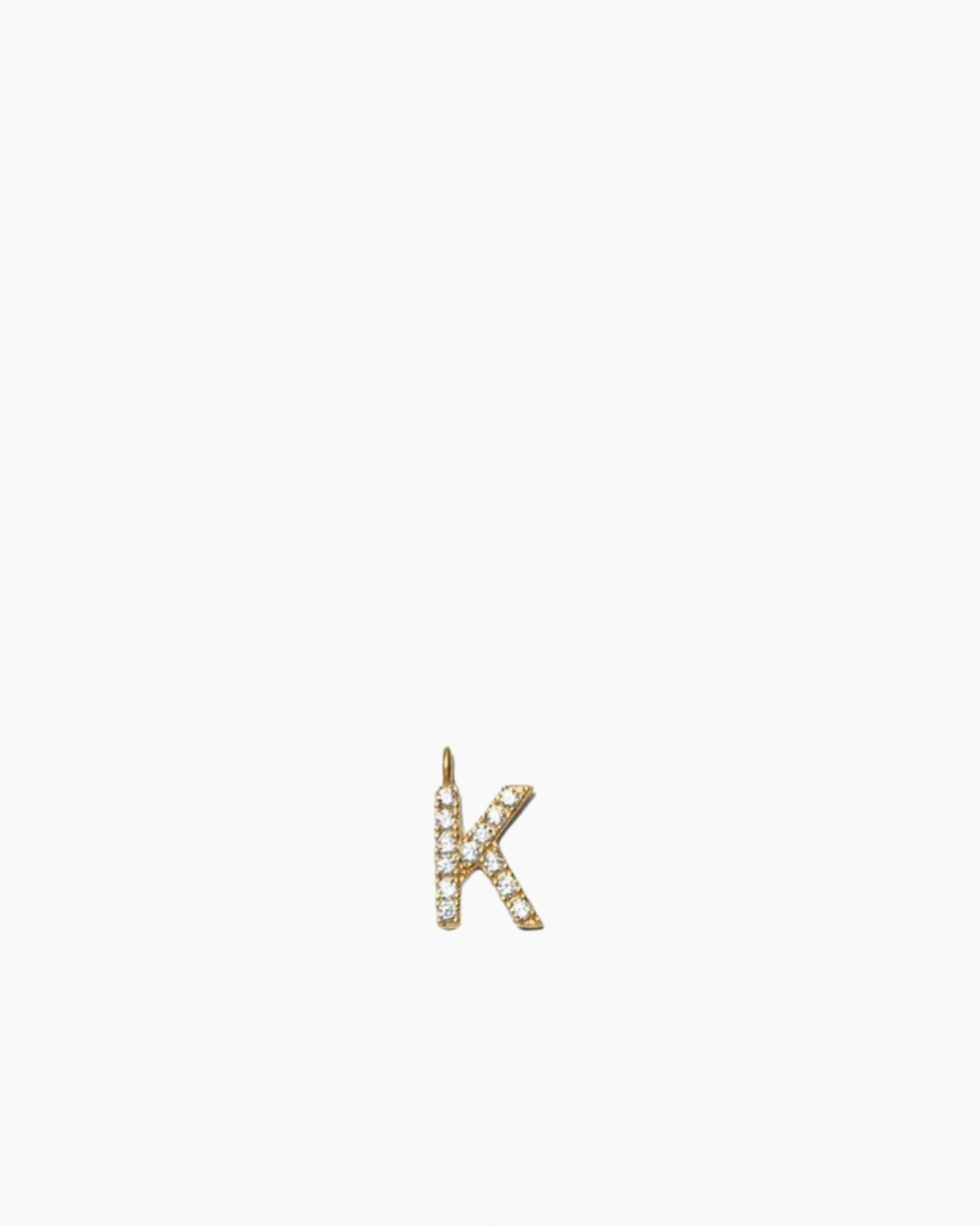 Stone Letter Charm Gold