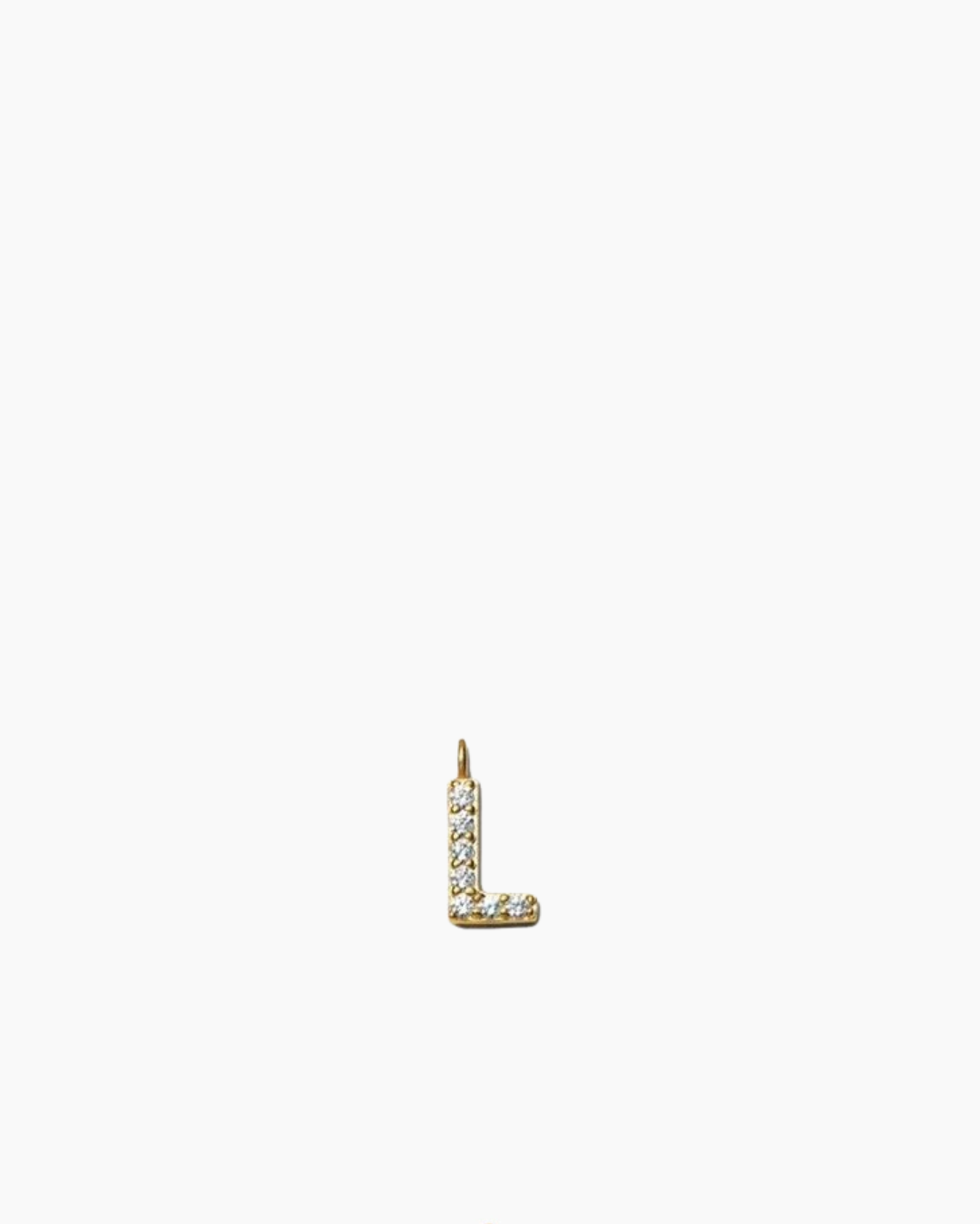 Stone Letter Charm Gold