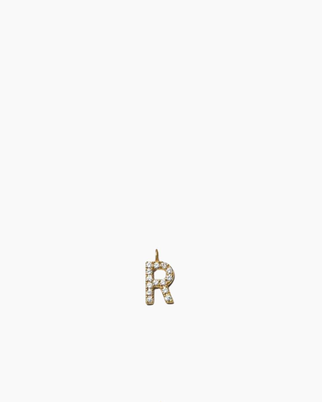 Stone Letter Charm Gold