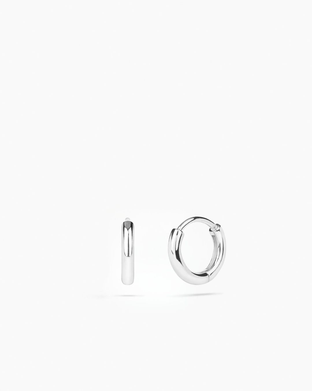 Plain Huggie Hoops Silver