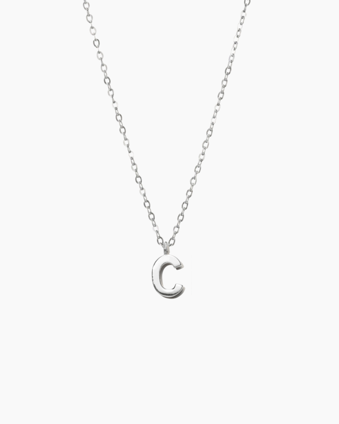 Plain Letter Necklace Silver