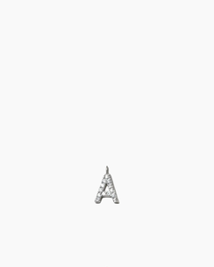 Stone Letter Charm Silver