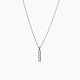 Stone Letter Charm Necklace Silver