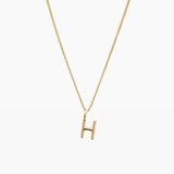 Letter Charm Necklace Gold