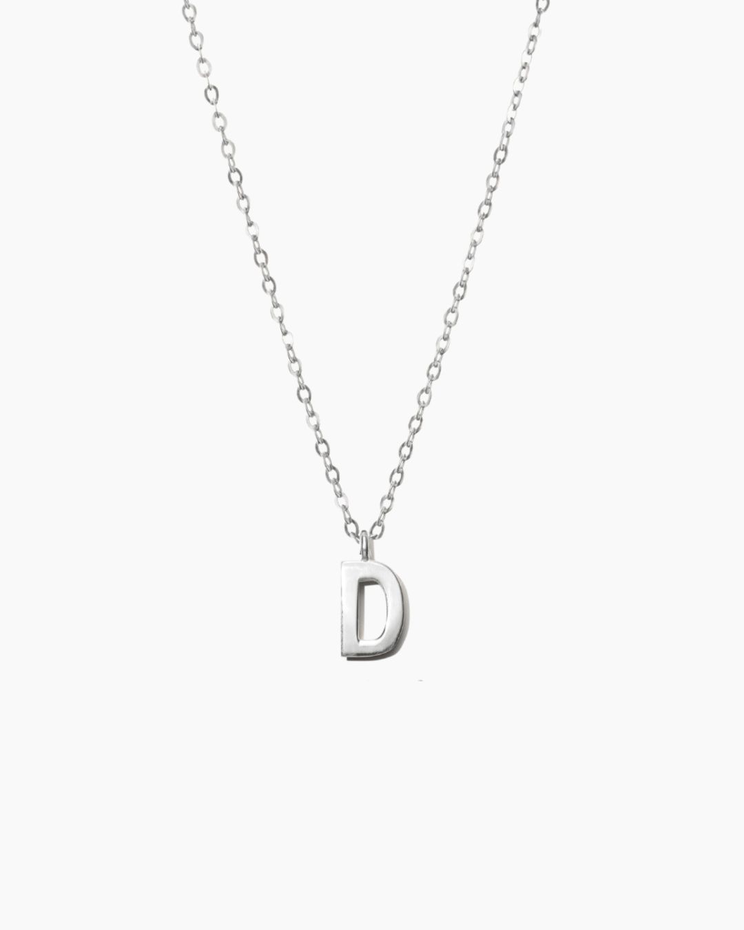Plain Letter Necklace Silver