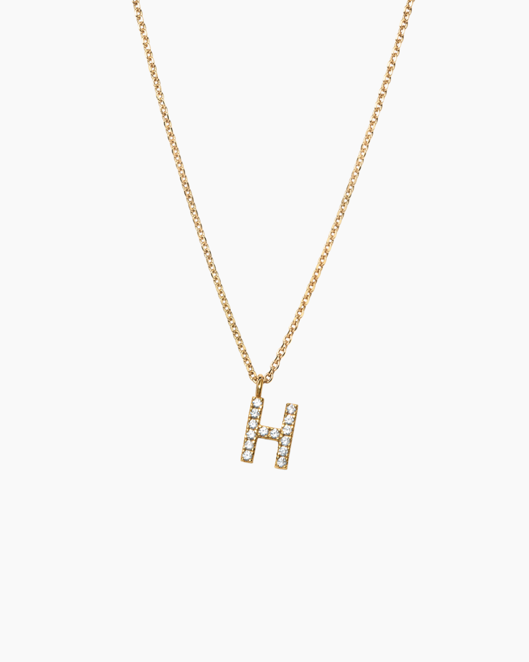 Stone Letter Necklace Gold