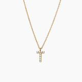 Stone Letter Charm Necklace Gold