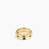 Rivetto Half Pavè Ring Gold
