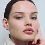 Emerald Studs Small Silver