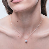 Heart Pavé Charm Silver