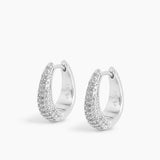 Pavé Ellipse Earrings Silver
