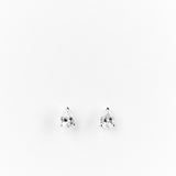 Pear Studs Large Silver