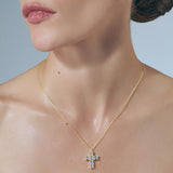 Emerald Cross Pendant Gold