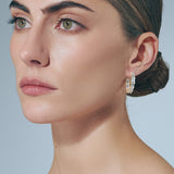 Emerald Cut Hoops Gold