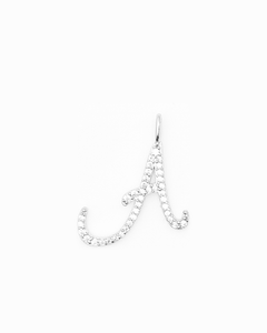 Italic Letters Necklace Silver
