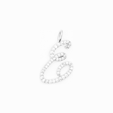 Italic Letters Charm Silver