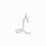 Italic Letters Charm Silver