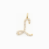 Italic Letters Necklace Gold