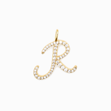 Italic Letters Charm Gold
