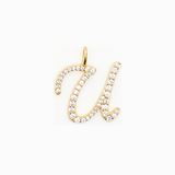 Italic Letters Necklace Gold