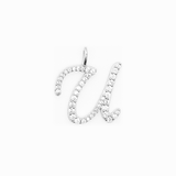 Italic Letters Charm Silver