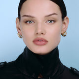 Rivetto Half Pavé Hoops Large Gold