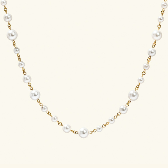 Long Pearl Necklace Gold i gruppen Shop / Halsband hos ANI (ANI-0523-001)