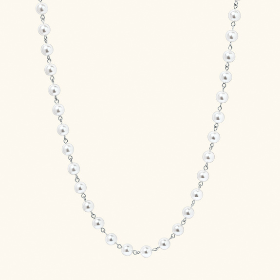 Long Pearl Necklace Silver i gruppen Shop / Halsband hos ANI (ANI-0624-003)