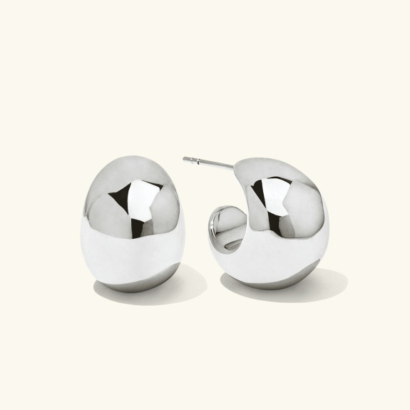 Chunky Dome Earrings Silver i gruppen Shop / Örhängen hos ANI (ANI-0823-130)