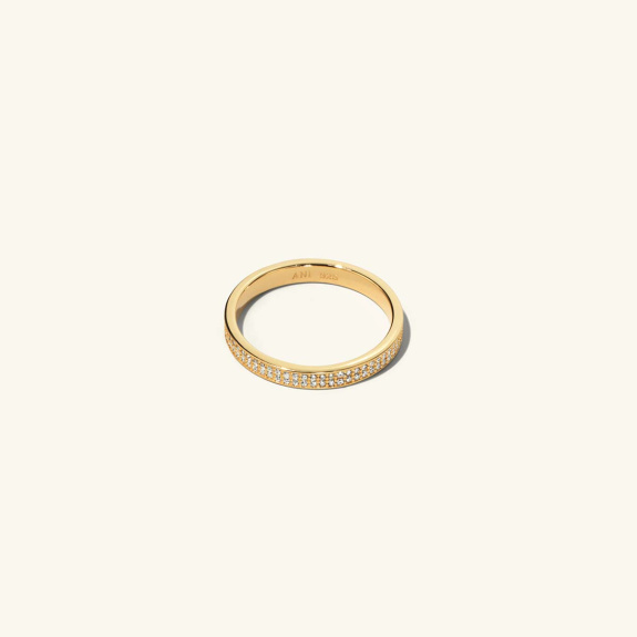 Flat Pavé Ring Gold - 16 mm i gruppen Shop / Ringar hos ANI (ANI03001)