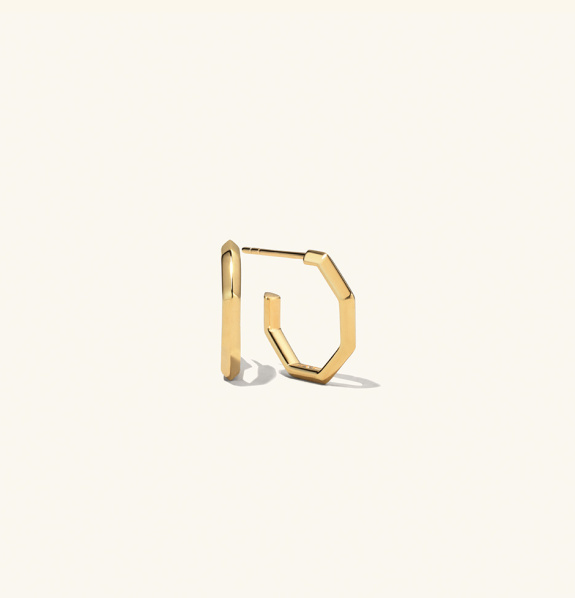 Octagon Earrings Gold i gruppen Shop / Örhängen hos ANI (ANI231009)