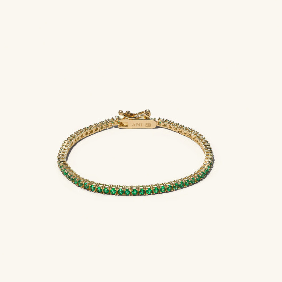 Tennis Bracelet Green Gold i gruppen Shop / Armband hos ANI (ANI409)