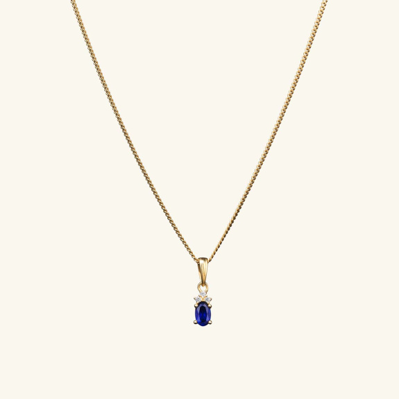 Sapphire Blue Pendant Necklace Gold i gruppen Shop / Halsband hos ANI (ANI639)