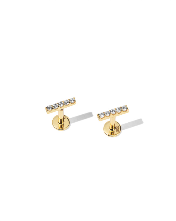 Long Stone Labret Gold - Pair i gruppen Shop / Örhängen hos ANI (ANI_SET_038)