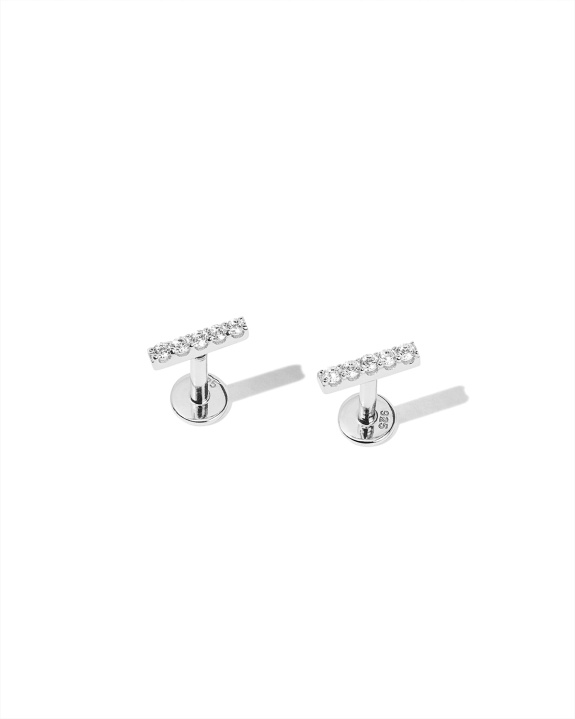 Long Stone Labret Silver - Pair i gruppen Shop / Örhängen hos ANI (ANI_SET_039)